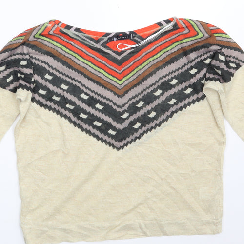 QED London Womens Multicoloured Argyle/Diamond  Pullover Sweatshirt Size M