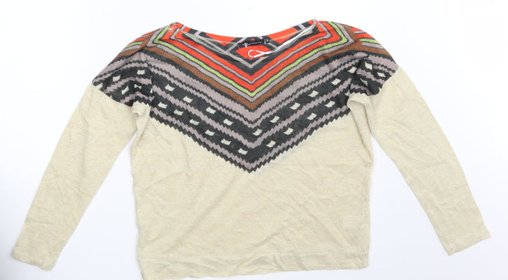 QED London Womens Multicoloured Argyle/Diamond Pullover Sweatshirt Size M