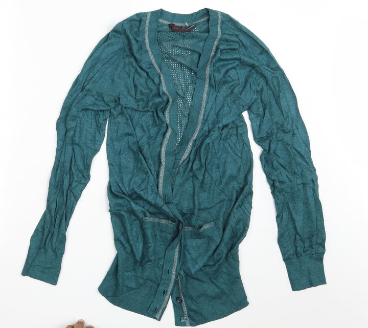 Miss Selfridge Womens Green Cardigan Jumper Size 12