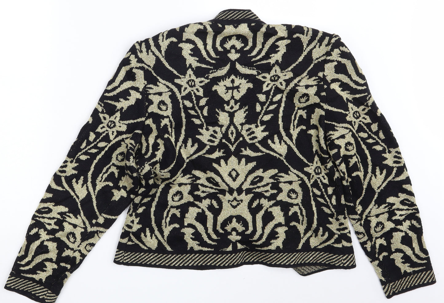 Entente Womens Black Floral  Cardigan Jumper Size M