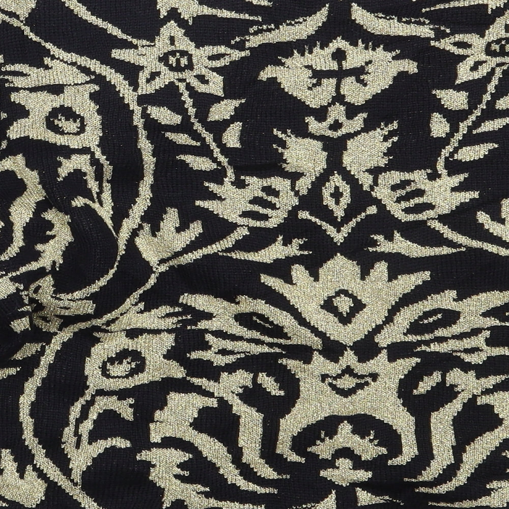 Entente Womens Black Floral  Cardigan Jumper Size M