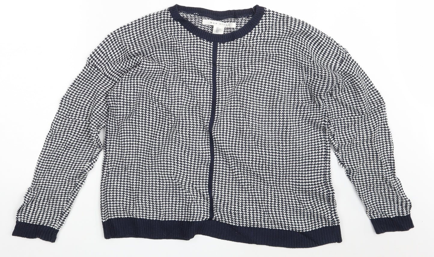 Max Studio Womens White  Knit Pullover Jumper Size L