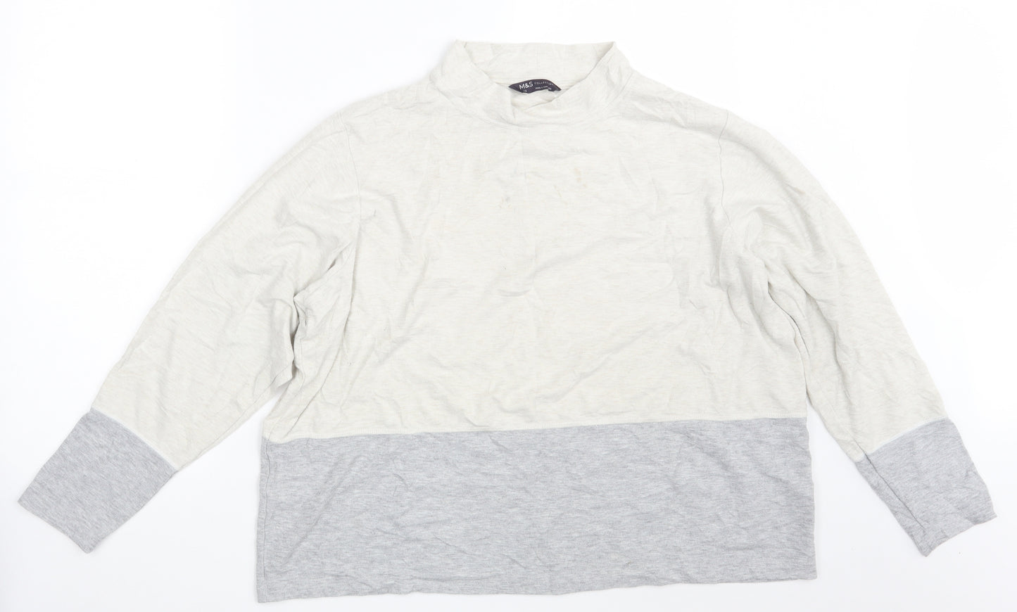 M&S Womens White   Pullover Sweatshirt Size 20