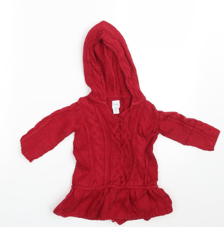 Baby Gap Girls Red  Knit Pullover Jumper Size 6-9 Months