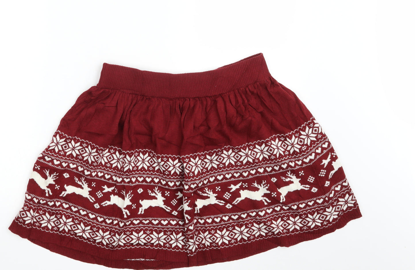Atmosphere Womens Brown Fair Isle  A-Line Skirt Size 12  - Seasonal Christmas Festive Holiday