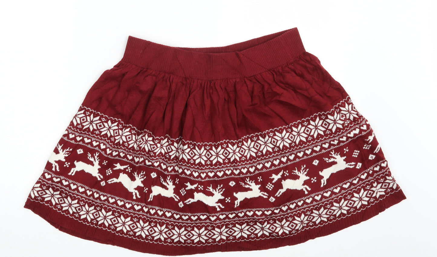 Atmosphere Womens Brown Fair Isle  A-Line Skirt Size 12  - Seasonal Christmas Festive Holiday