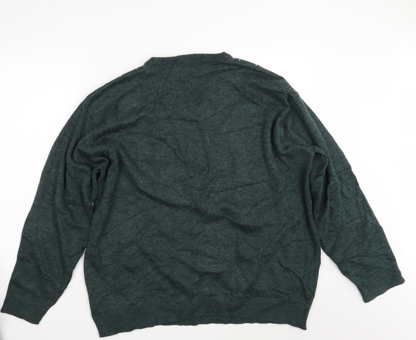 EWM Mens Green Argyle/Diamond  Pullover Jumper Size XL