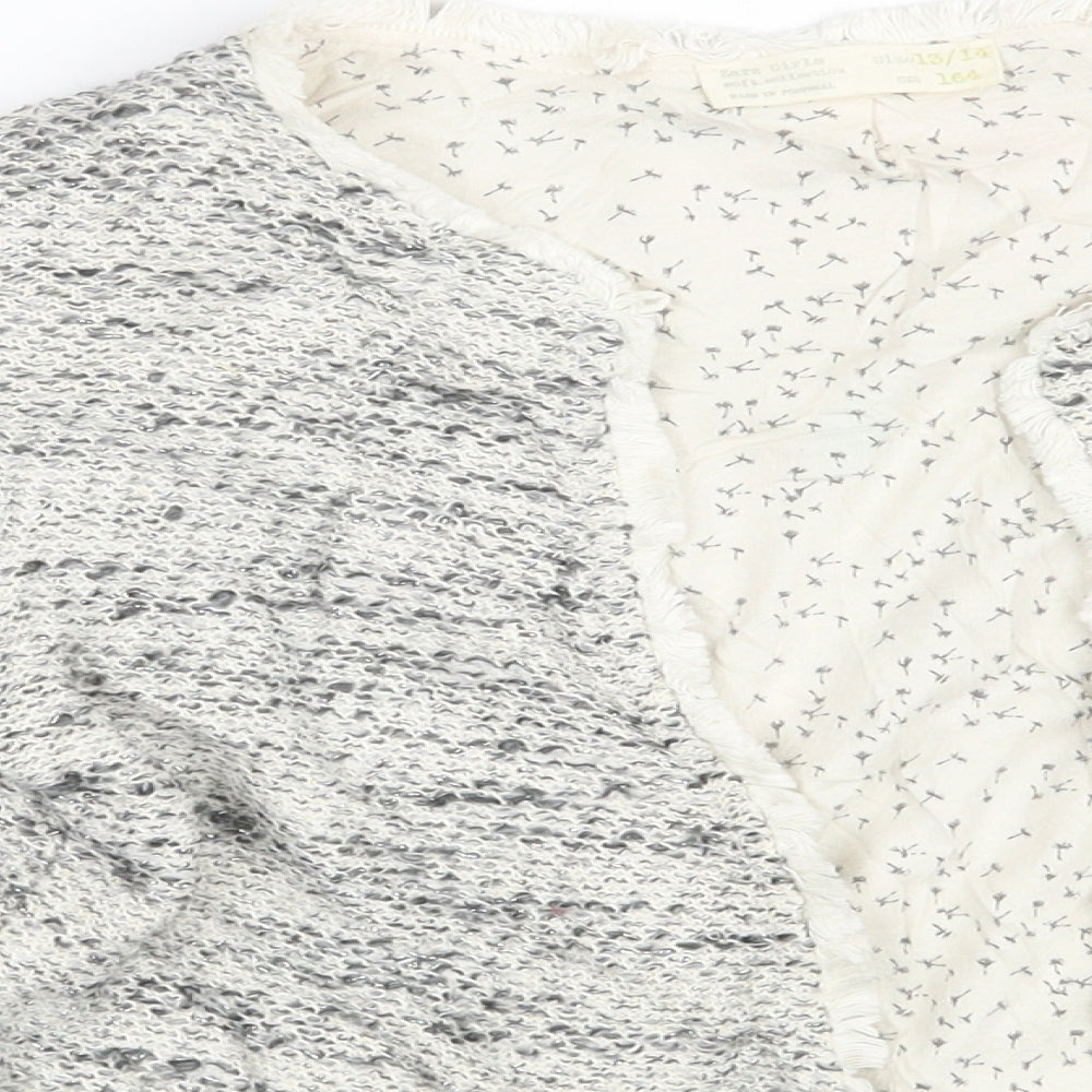 Zara Girls Beige   Cardigan Jumper Size 13-14 Years