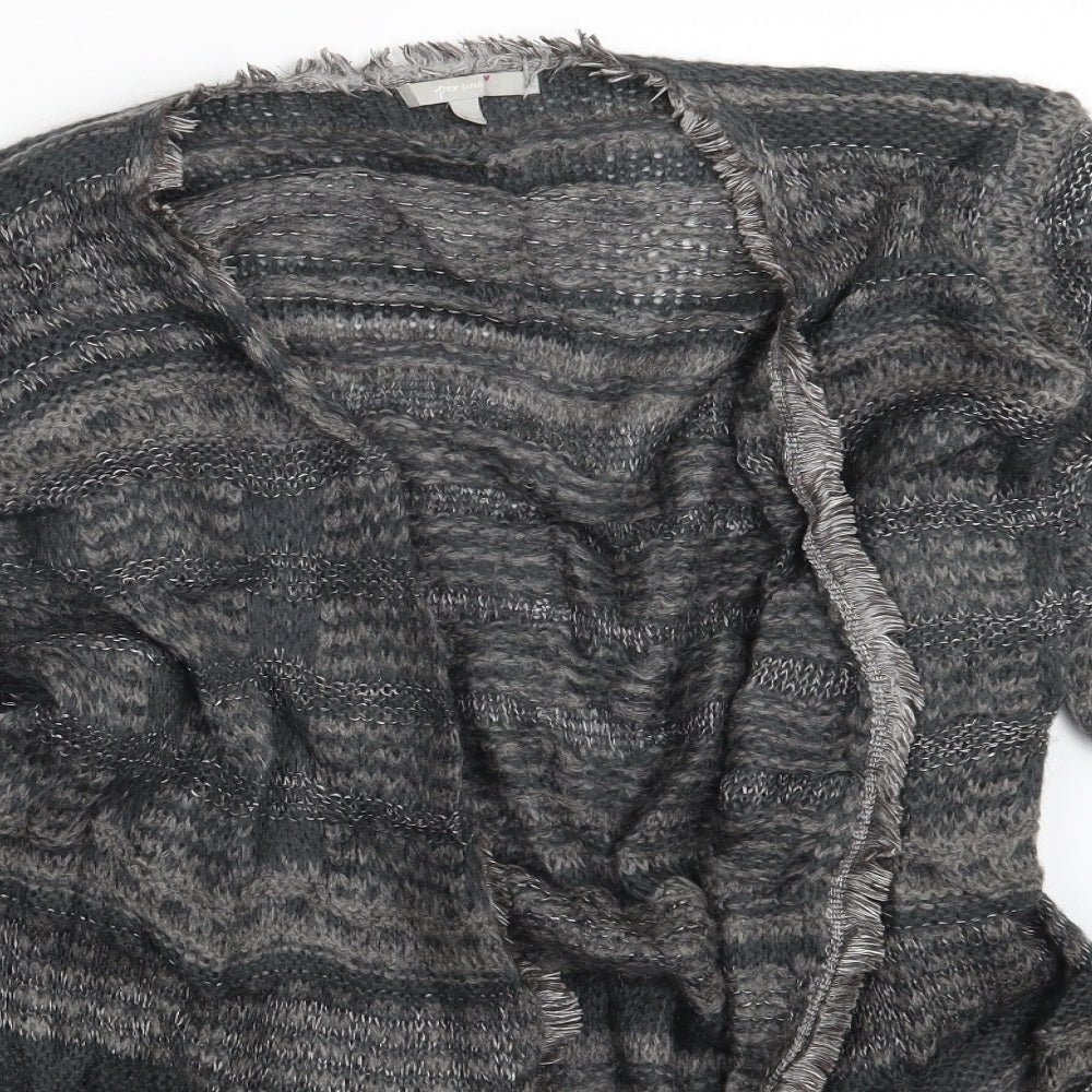 Per Una Womens Grey Striped  Wrap Jumper Size 18