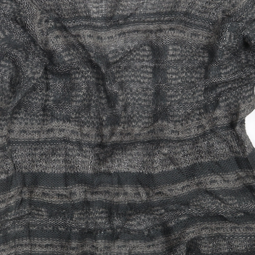 Per Una Womens Grey Striped  Wrap Jumper Size 18