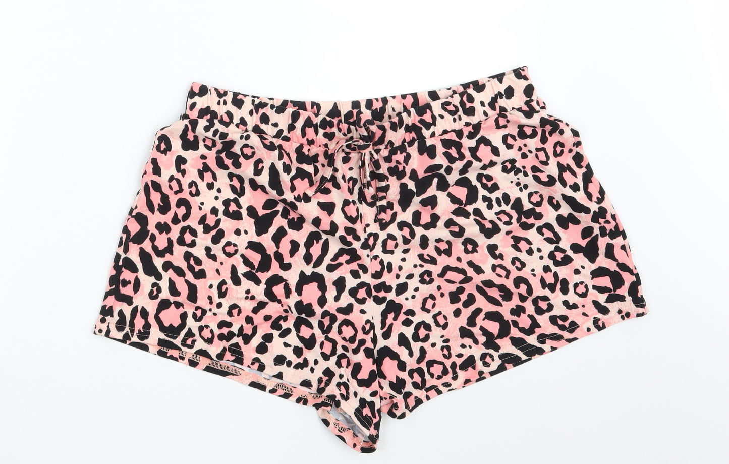 New Look Womens Pink Animal Print  Sweat Shorts Size M