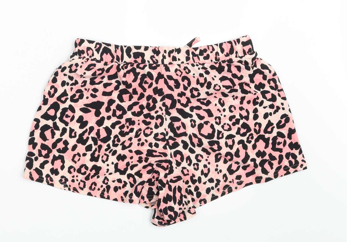 New Look Womens Pink Animal Print  Sweat Shorts Size M
