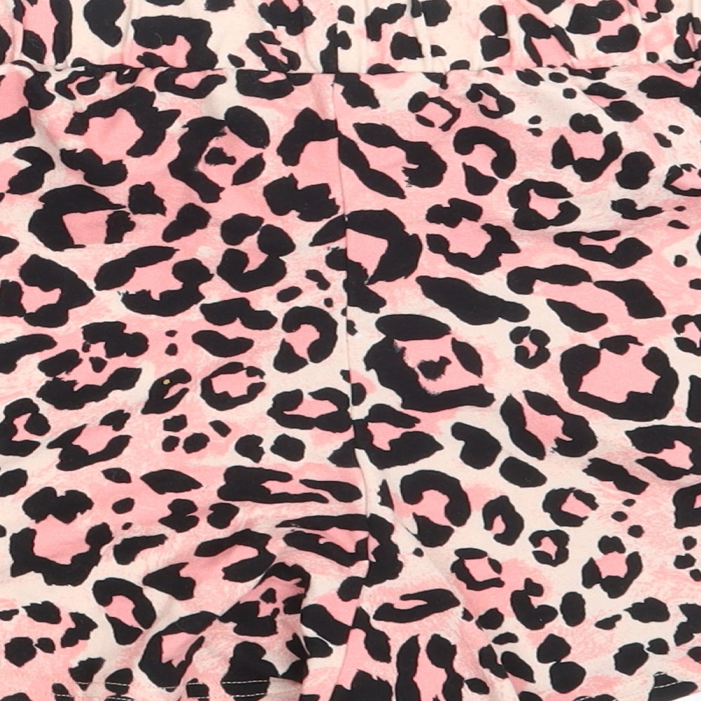 New Look Womens Pink Animal Print  Sweat Shorts Size M