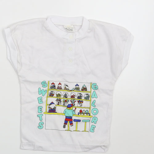 Preworn Boys White   Basic T-Shirt Size 4 Years