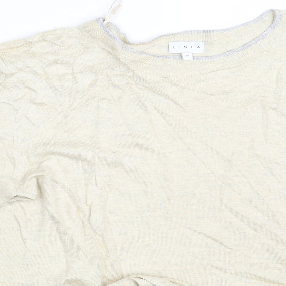 Linea Womens Beige   Pullover Sweatshirt Size 14