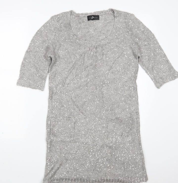Style Butler Womens Silver   Fit & Flare  Size L