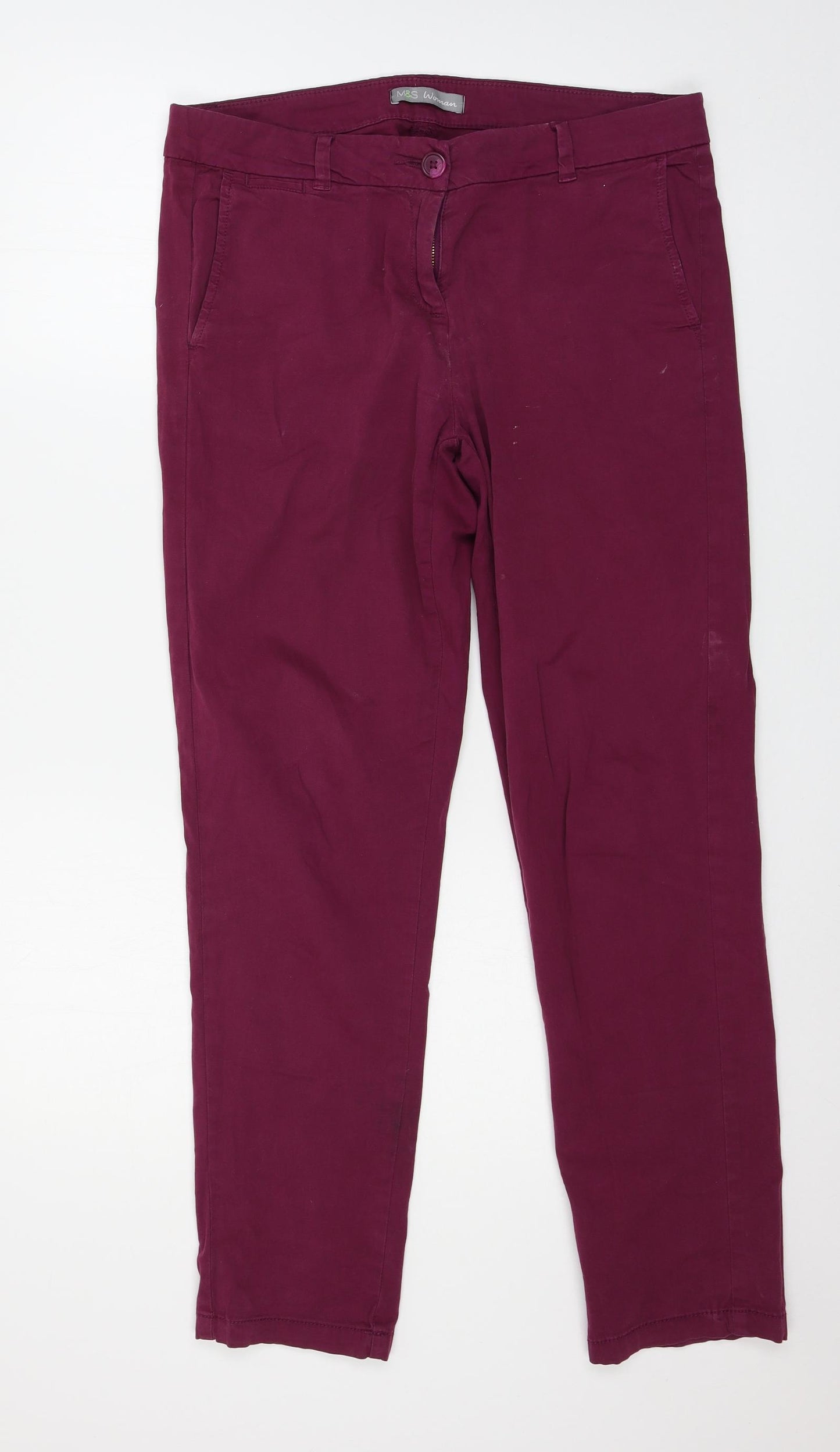 Marks and Spencer Womens Purple   Trousers  Size 12 L29 in