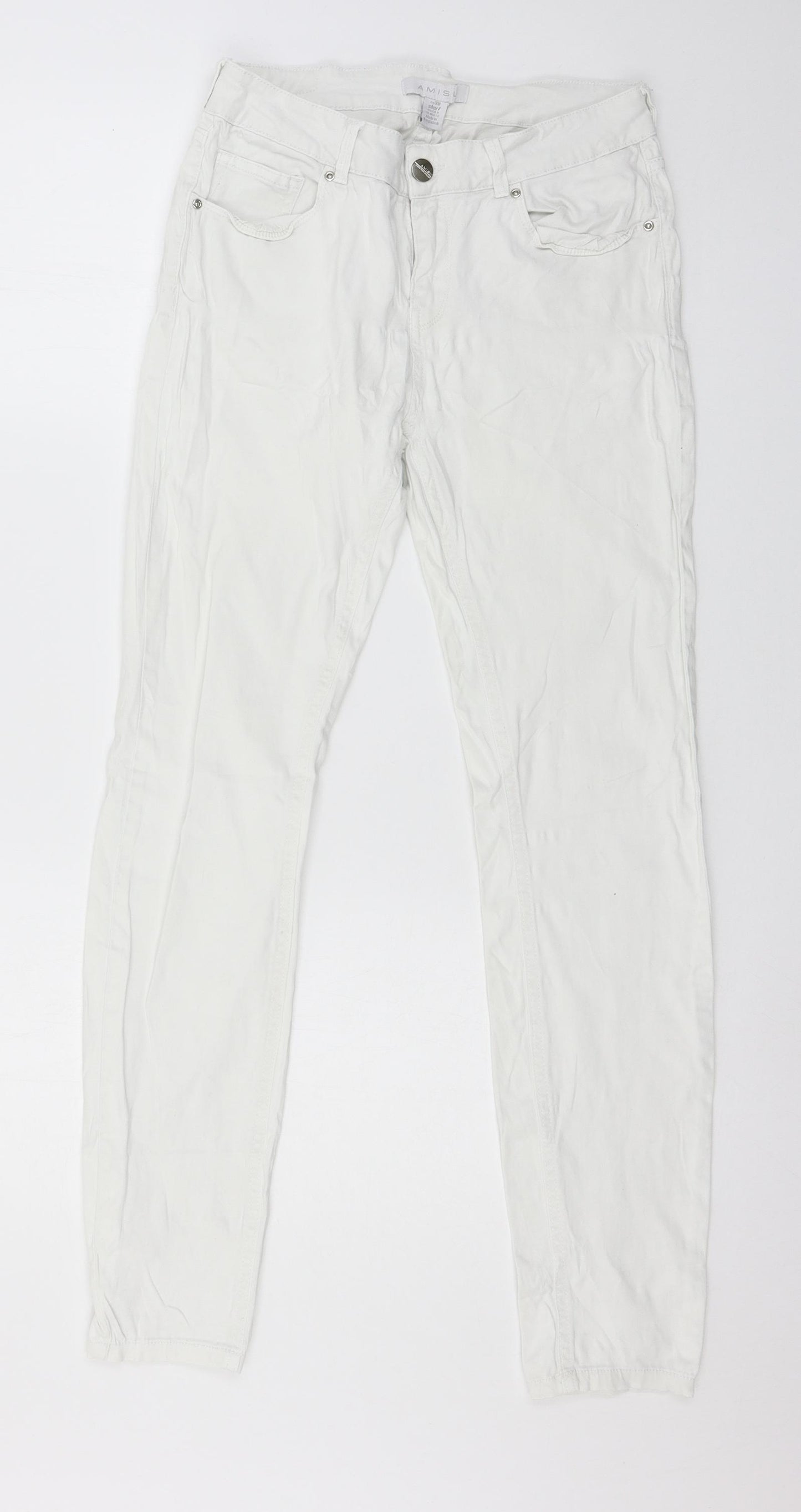 Amisu Womens White  Denim Skinny Jeans Size 10 L29 in