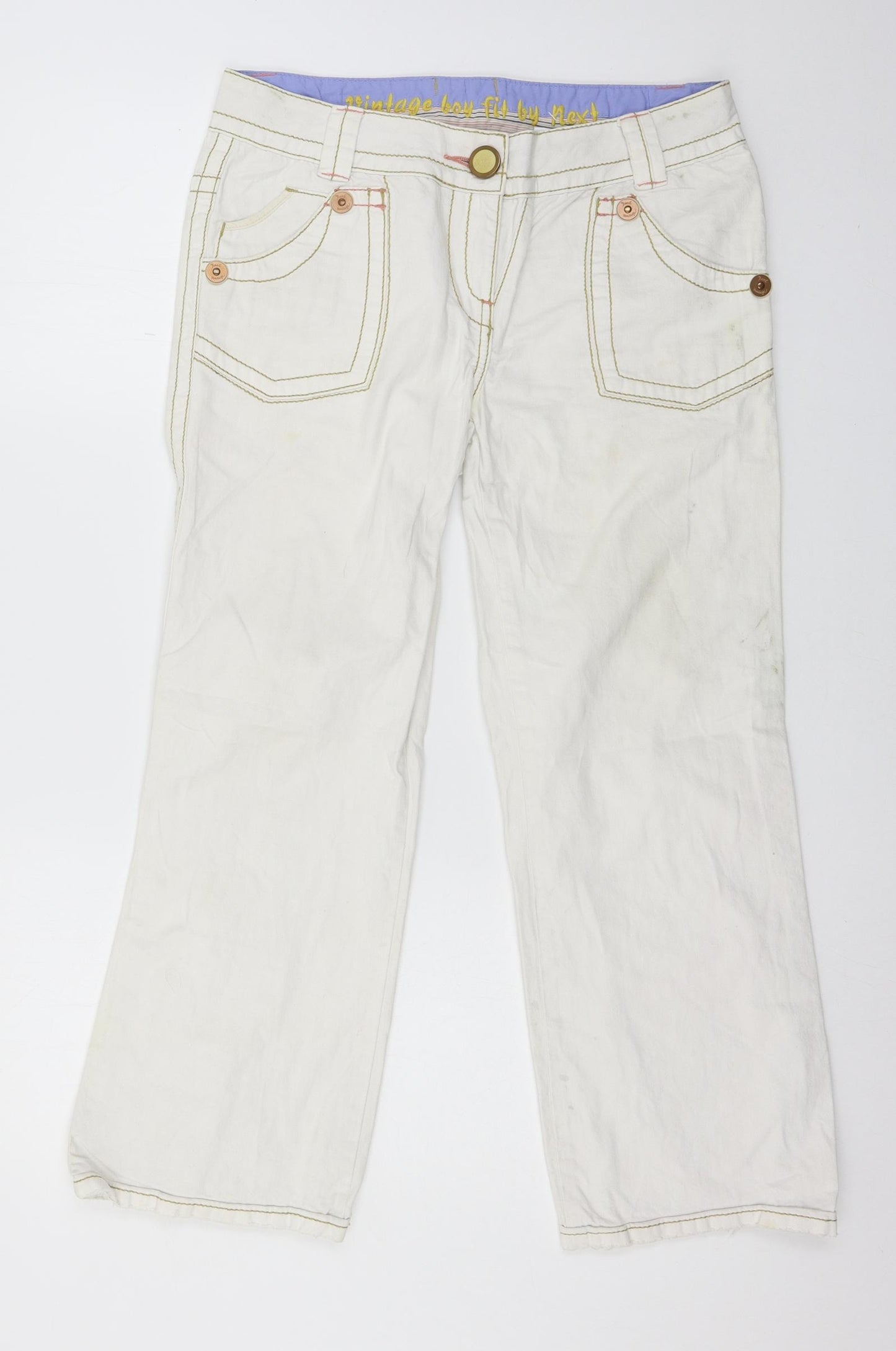 NEXT Womens White  Denim Straight Jeans Size 12 L26 in