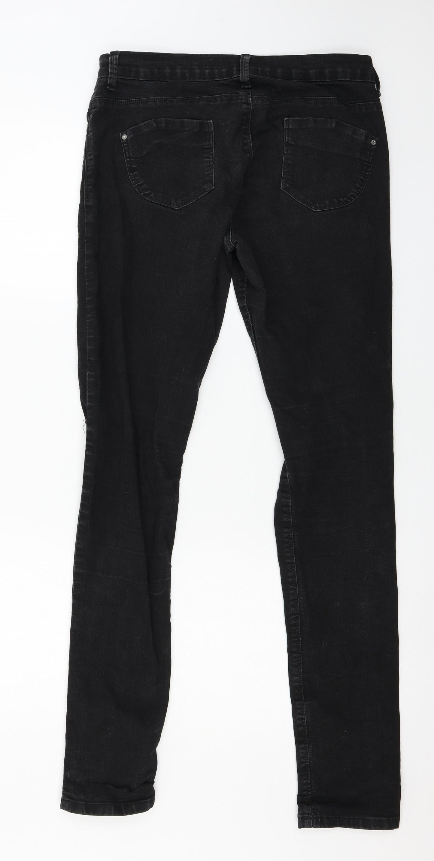Denim & Co. Womens Black  Denim Skinny Jeans Size 14 L32 in
