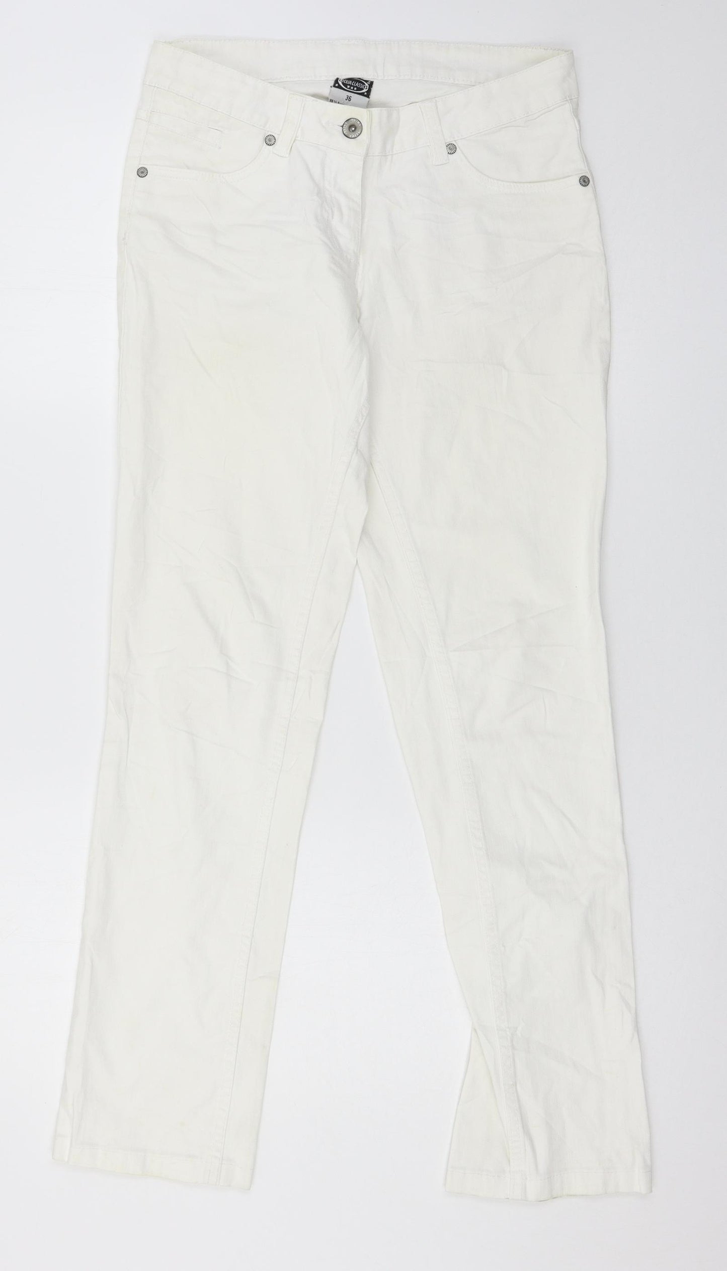 Cecila Classics Womens White  Denim Skinny Jeans Size 8 L29 in