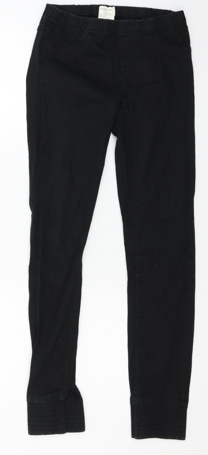 Pieces Womens Black Denim Straight Jeans Size S L29 in