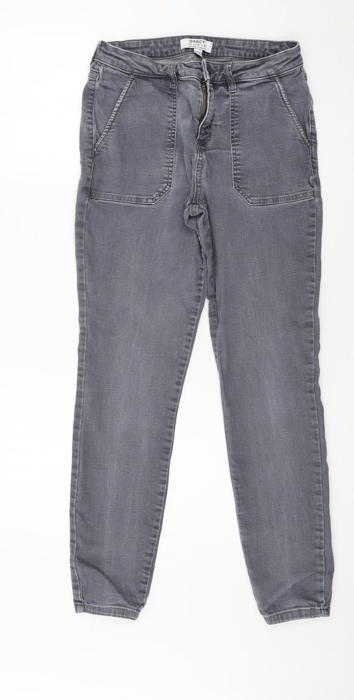 Dorothy Perkins Womens Grey  Denim Skinny Jeans Size 12 L28 in