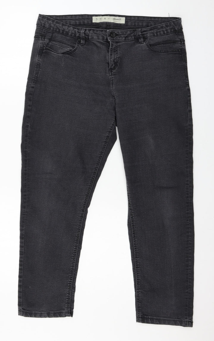 Denim & Co. Womens Grey Denim Skinny Jeans Size 14 L26 in