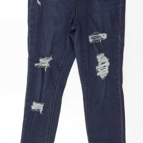Simply Be Womens Blue  Denim Skinny Jeans Size 8 L25 in