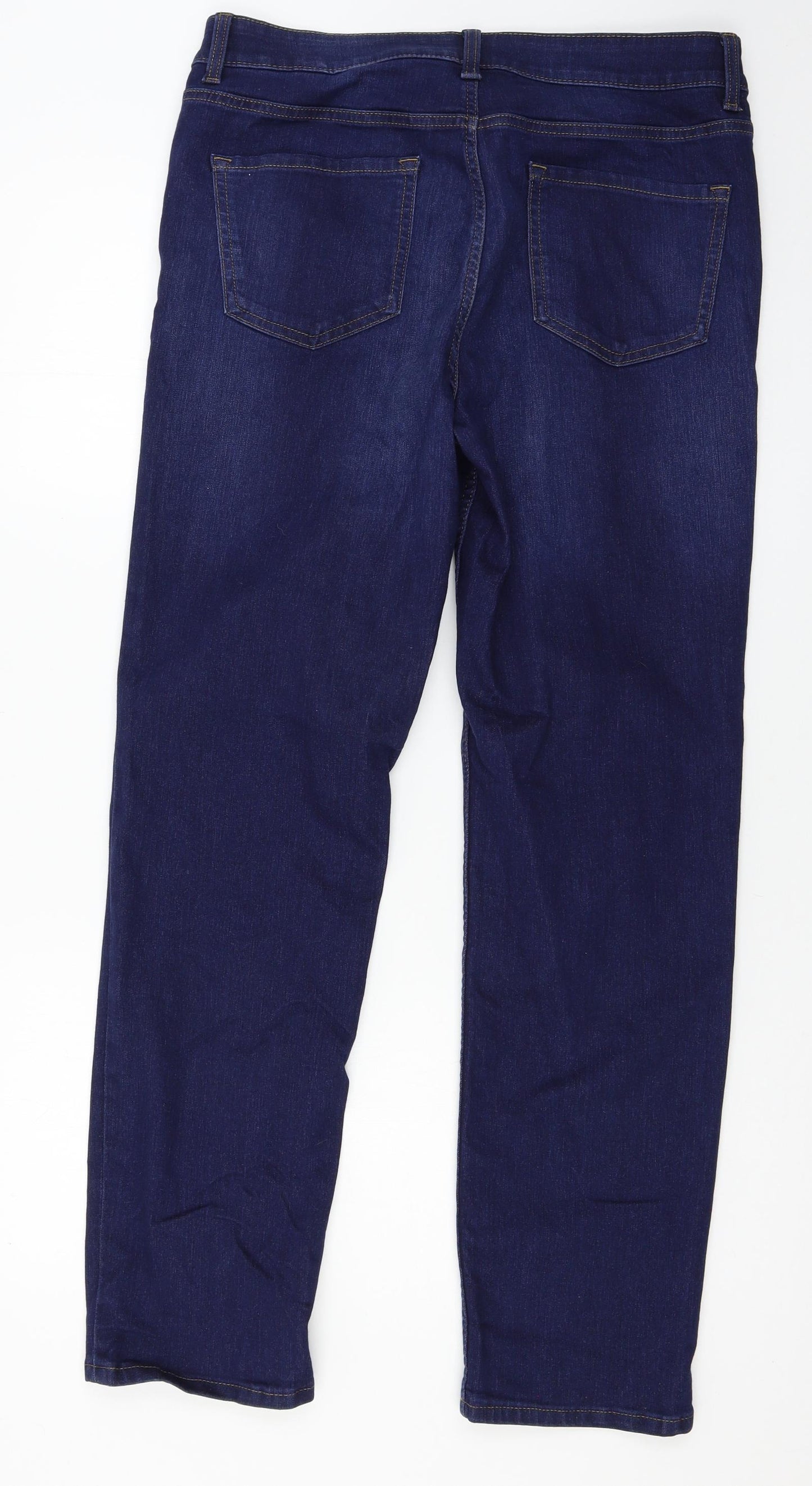 Marks and Spencer Womens Blue  Denim Straight Jeans Size 14 L30 in