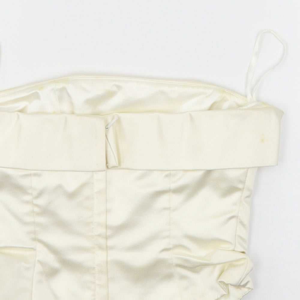 Monsoon Womens Ivory  Satin Basic Blouse Size 10