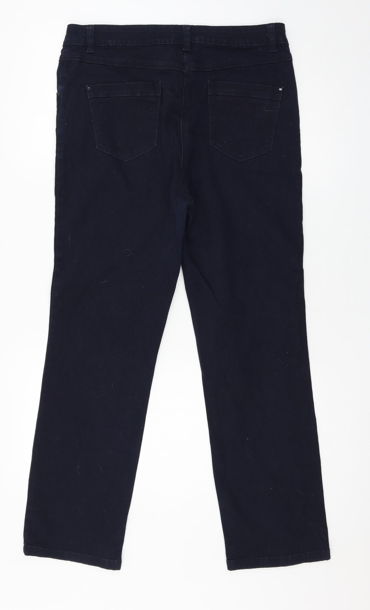 M&Co Womens Blue  Denim Straight Jeans Size 14 L28 in