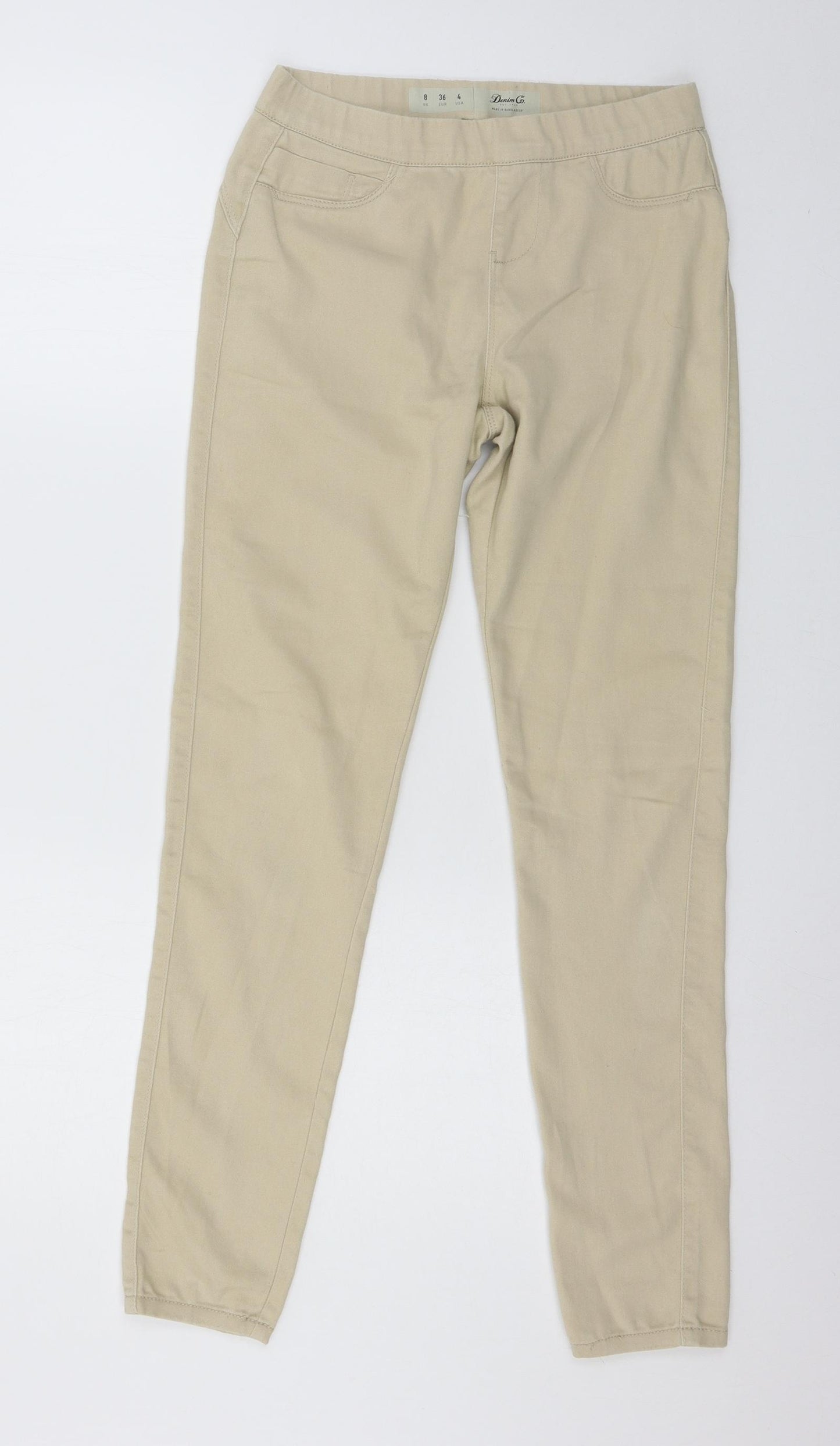 Denim & Co. Womens Beige  Denim Jegging Jeans Size 8 L28 in