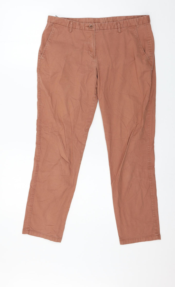 United Colors of Benetton Womens Orange Chino Trousers Size 12 L27 in