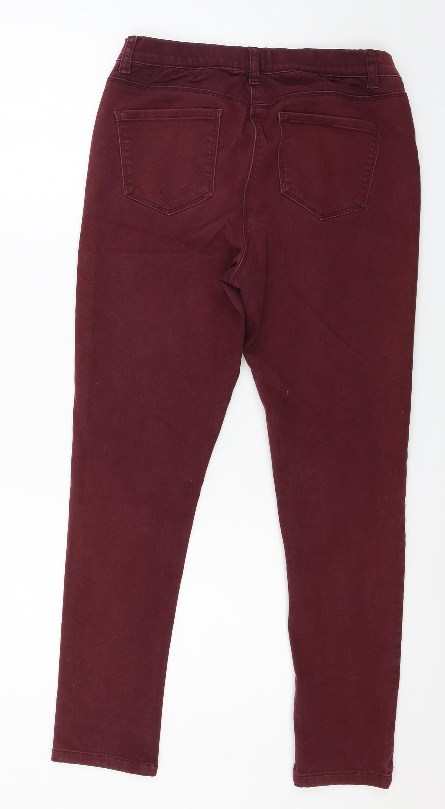 M&Co Womens Red  Denim Jegging Jeans Size 12 L26 in
