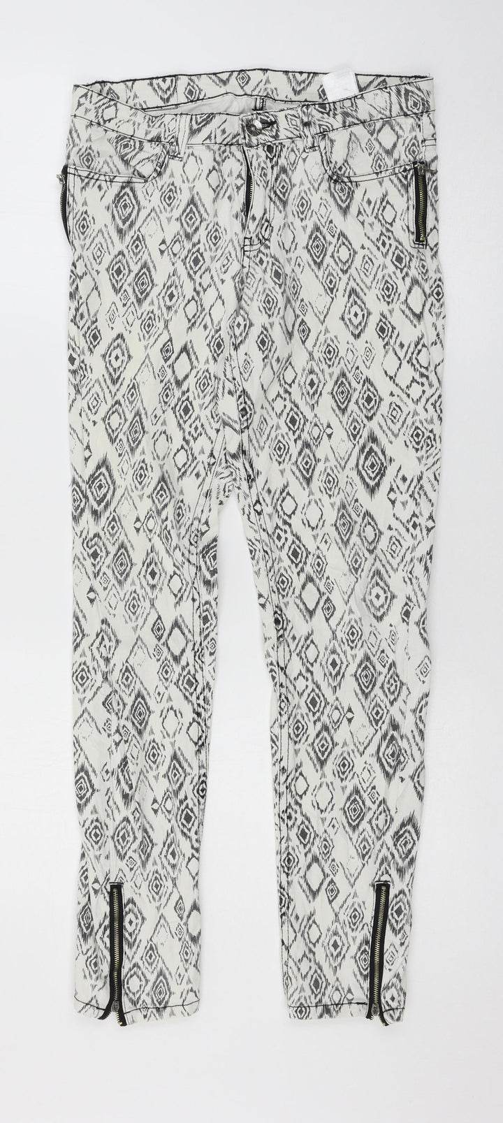 BIG STAR Womens White Geometric Denim Skinny Jeans Size 30 in L29 in