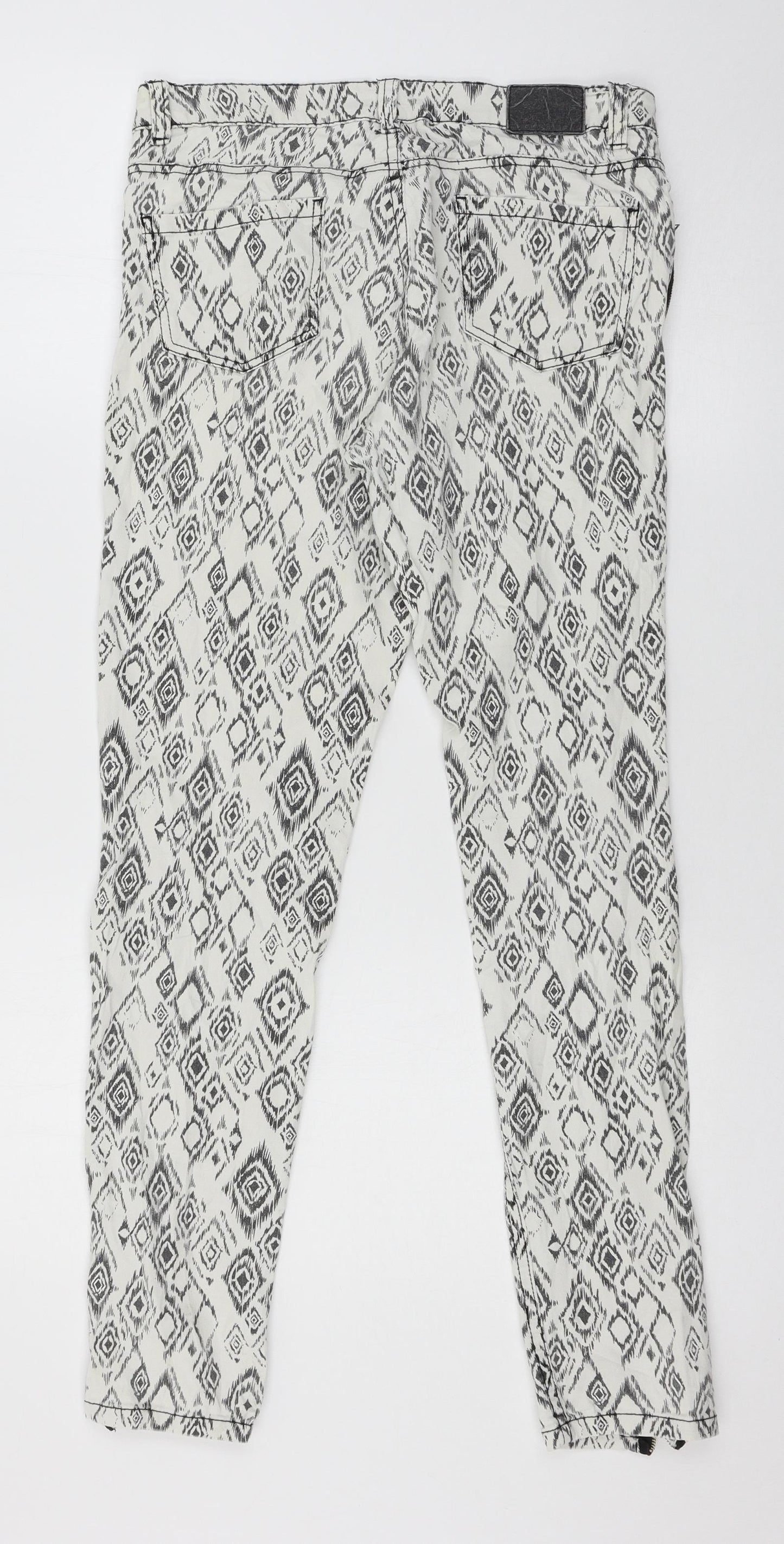 BIG STAR Womens White Geometric Denim Skinny Jeans Size 30 in L29 in