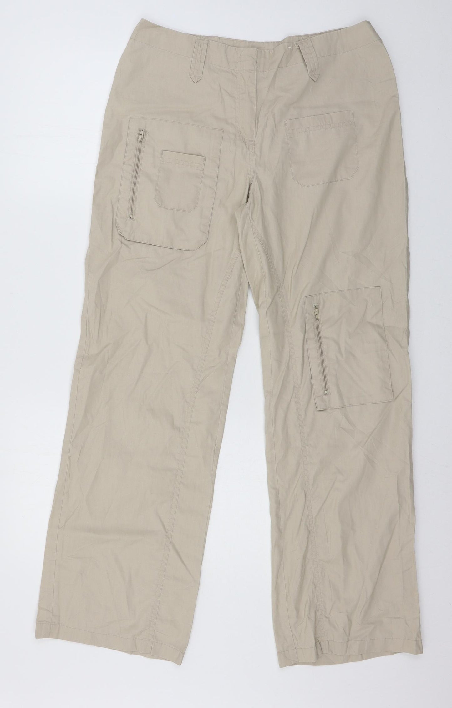Joie de Vivre Womens Beige   Trousers  Size 12 L29 in
