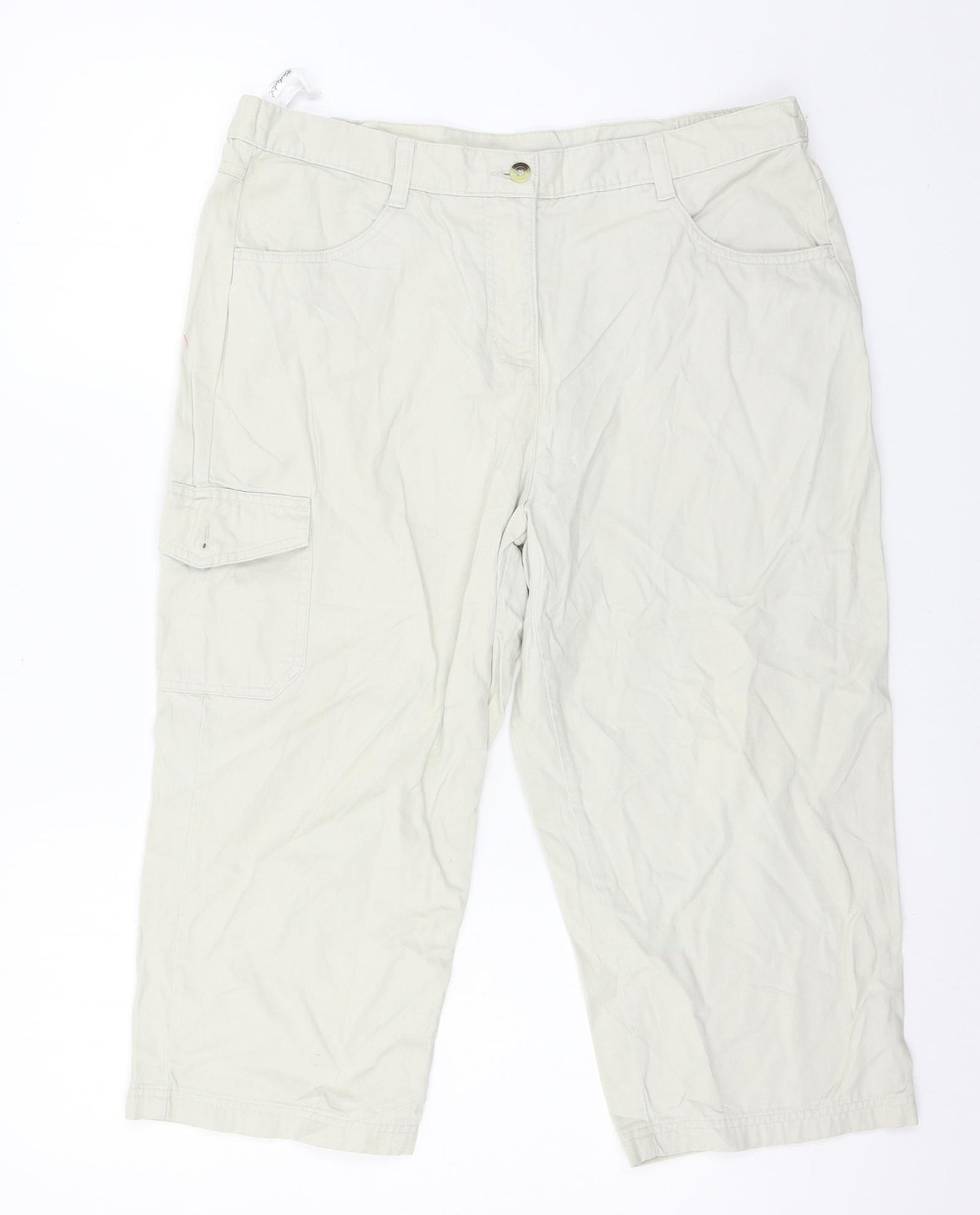 Berkertex Womens Beige   Cropped Trousers Size 14 L20 in