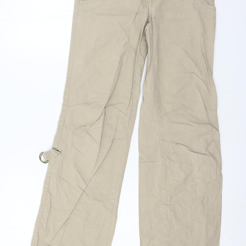 H&M Womens Brown   Cargo Trousers Size 6 L30 in