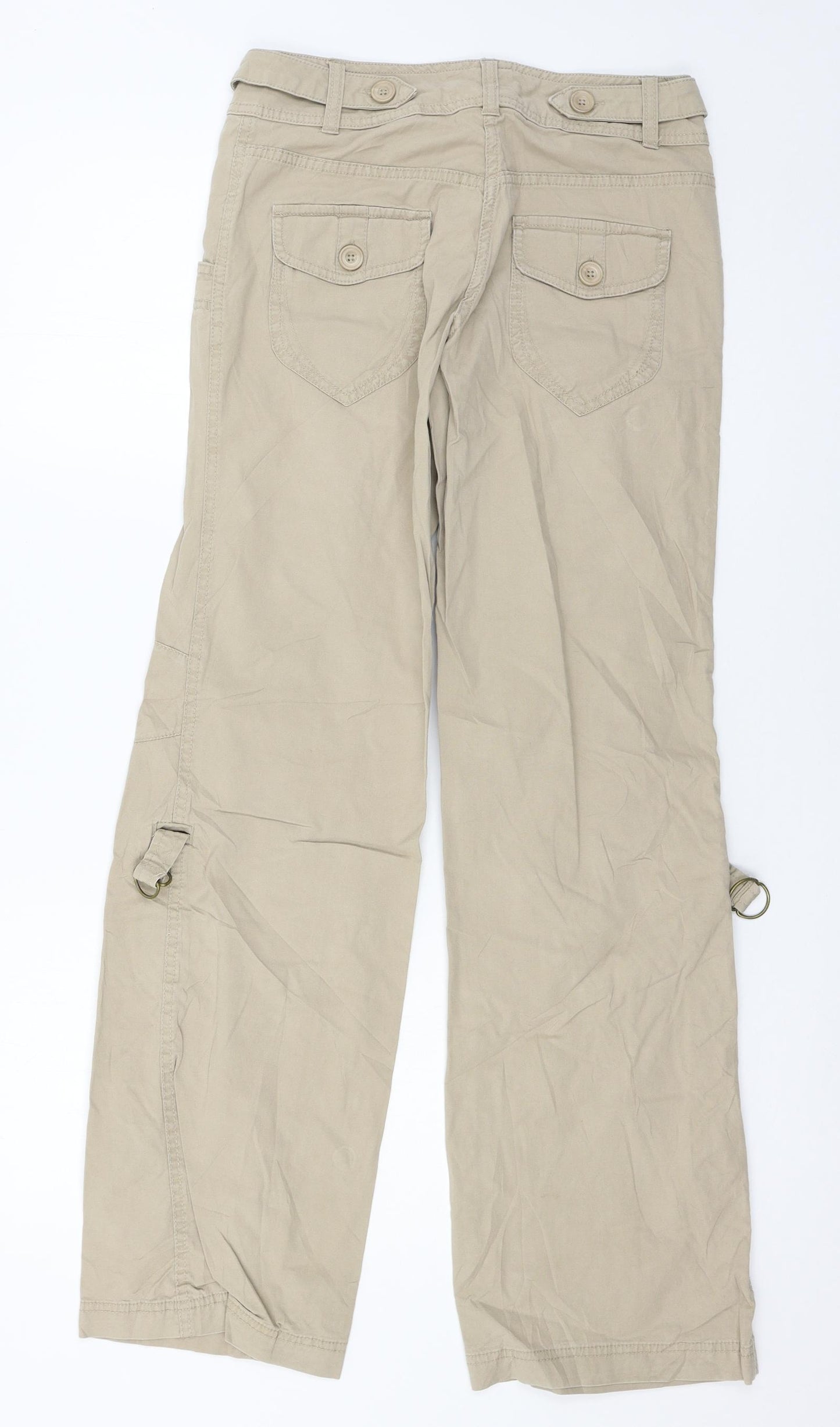 H&M Womens Brown   Cargo Trousers Size 6 L30 in