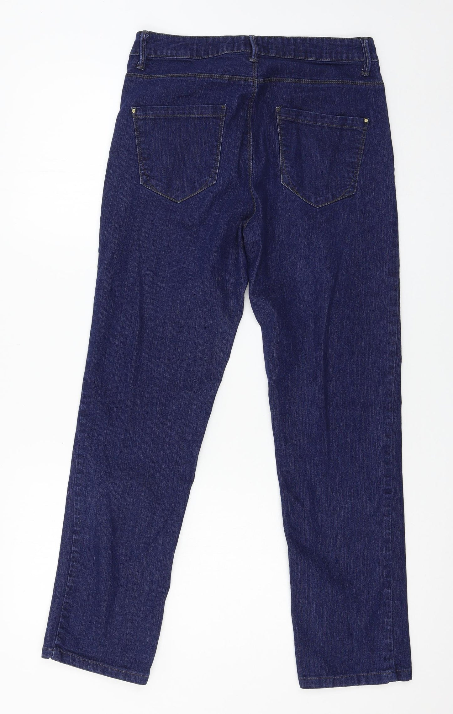 Peacocks Womens Blue  Denim Straight Jeans Size 10 L27 in