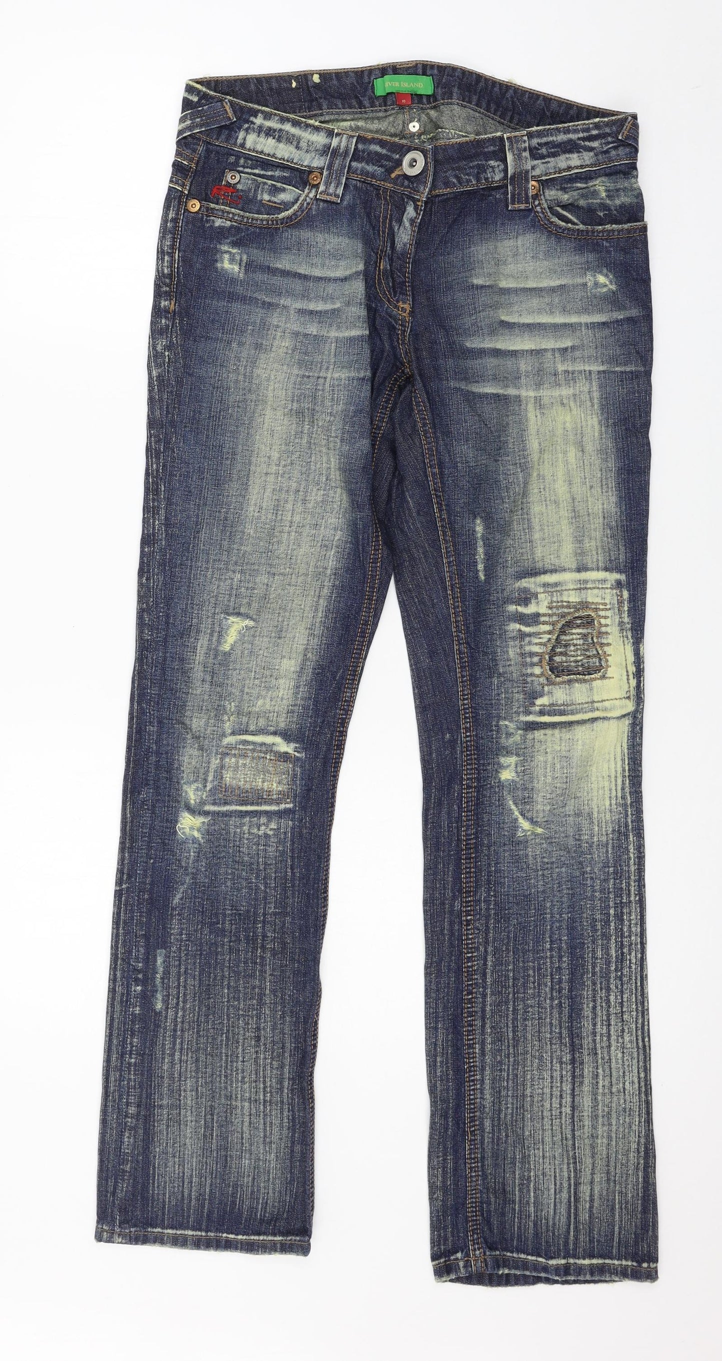 River Island Womens Blue  Denim Straight Jeans Size 10 L30 in