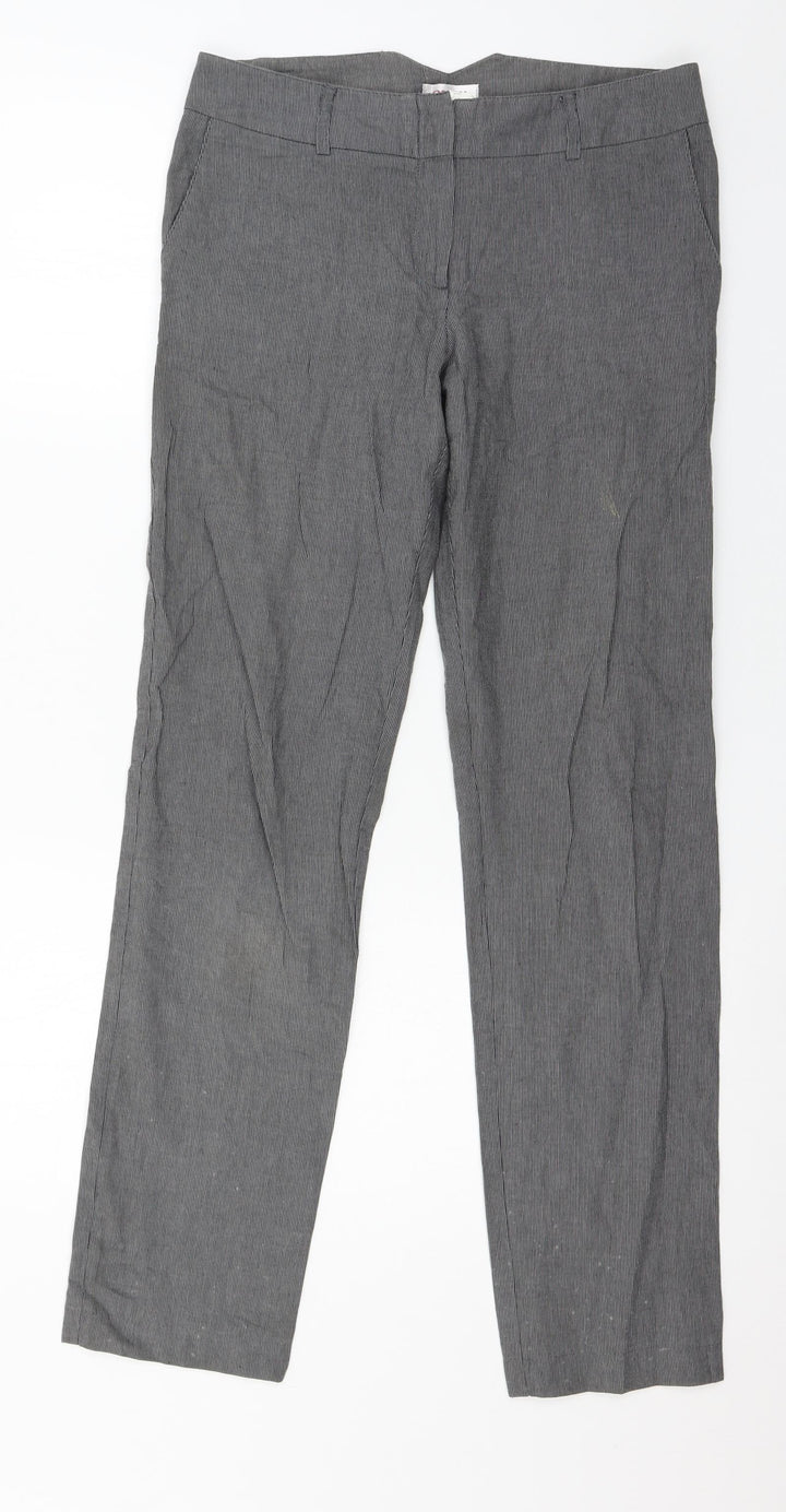 ORSAY Womens Grey Striped Trousers Size 8 L30 in
