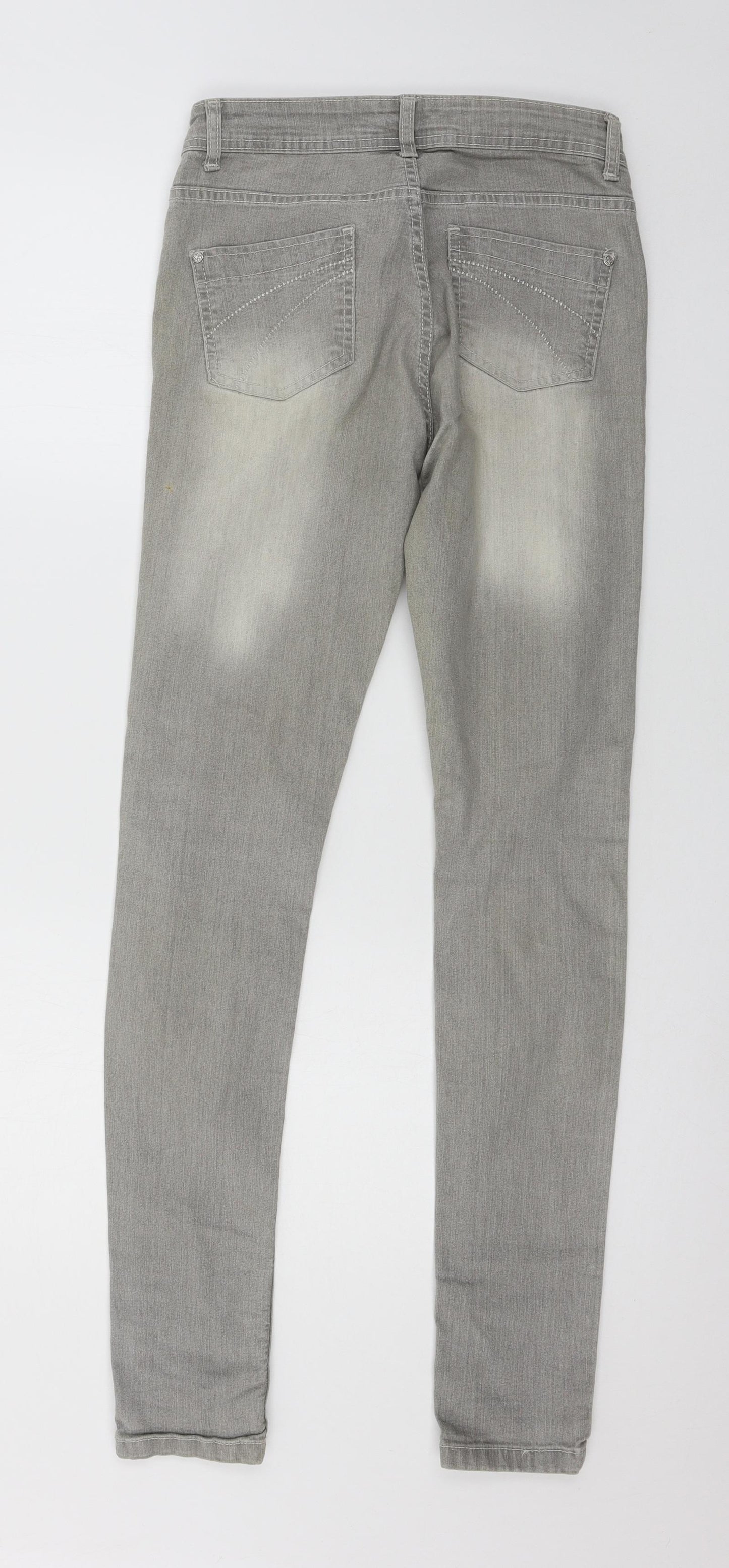 Denim & Co. Womens Grey  Denim Skinny Jeans Size 10 L31 in