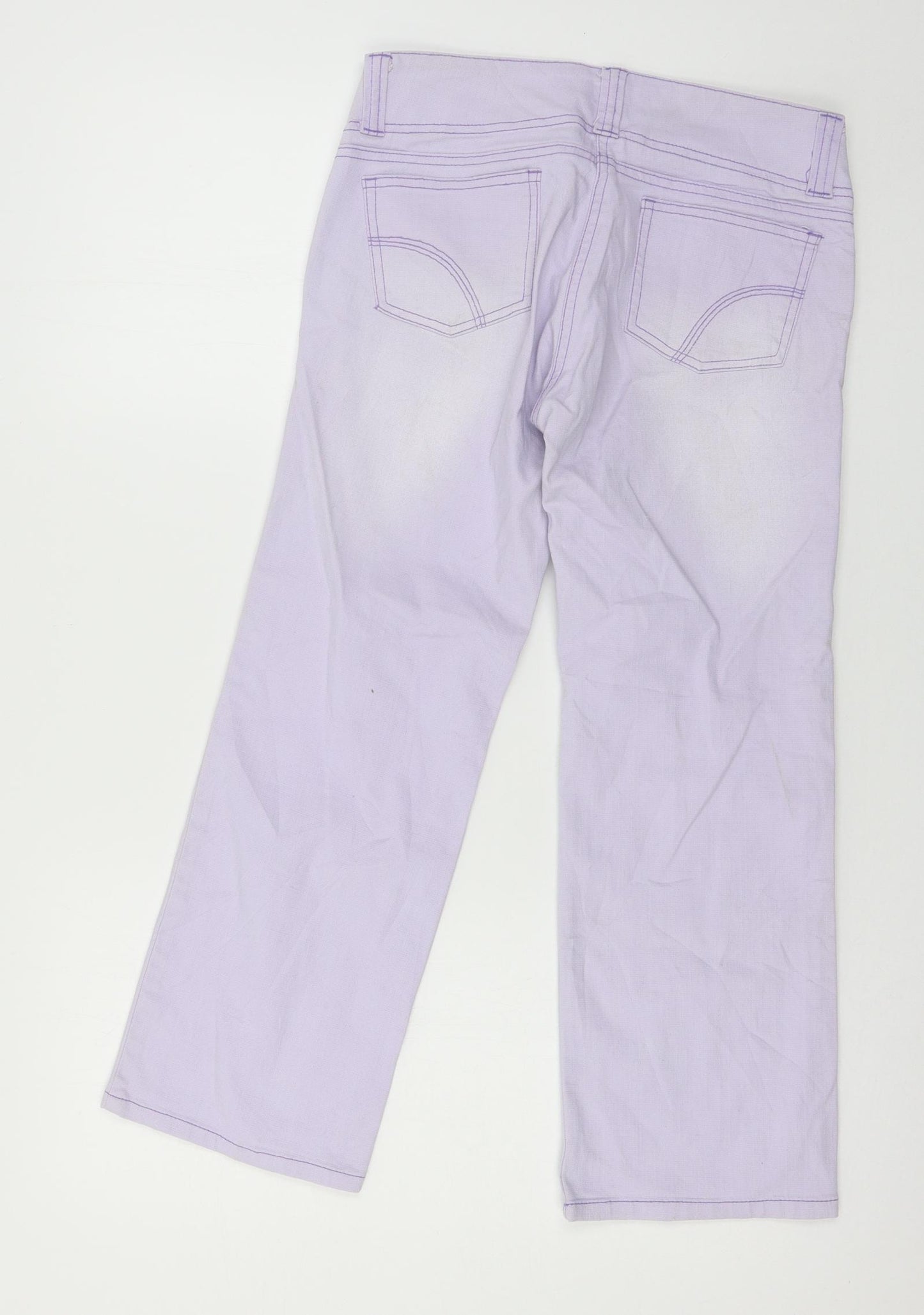 Denim & Co. Womens Purple  Denim Straight Jeans Size 10 L24 in