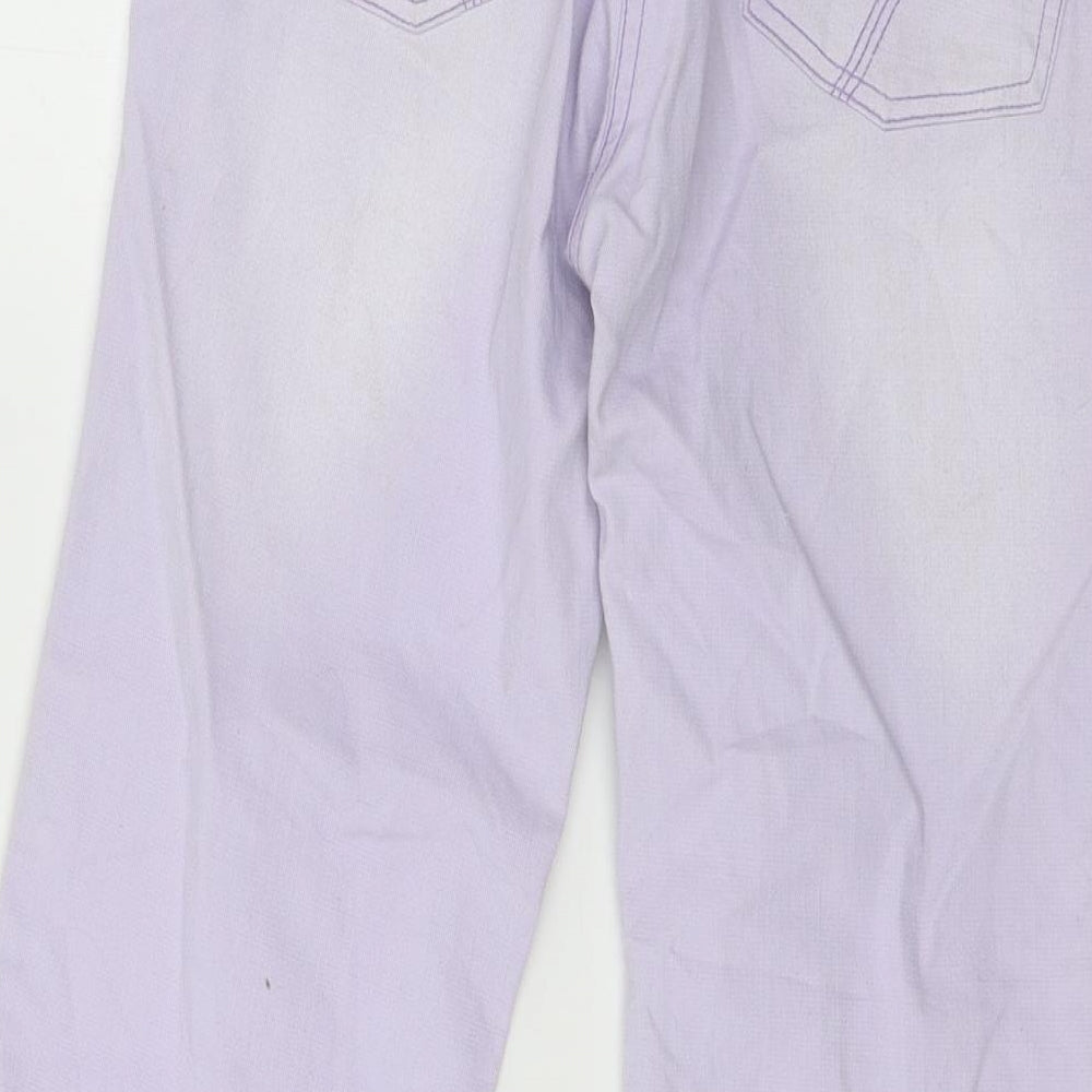 Denim & Co. Womens Purple  Denim Straight Jeans Size 10 L24 in