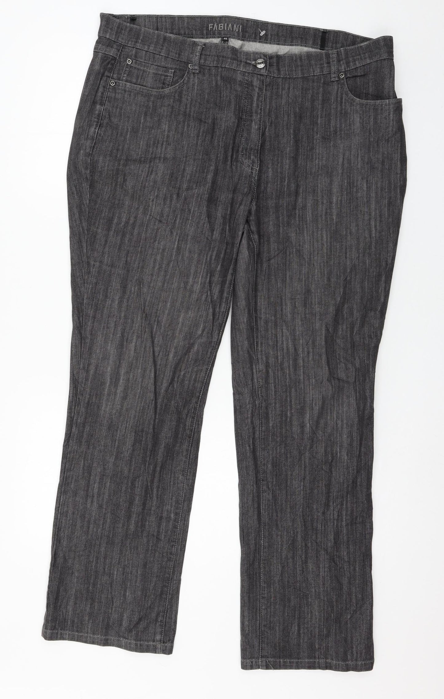 Fabiani Womens Grey  Denim Straight Jeans Size 18 L29 in