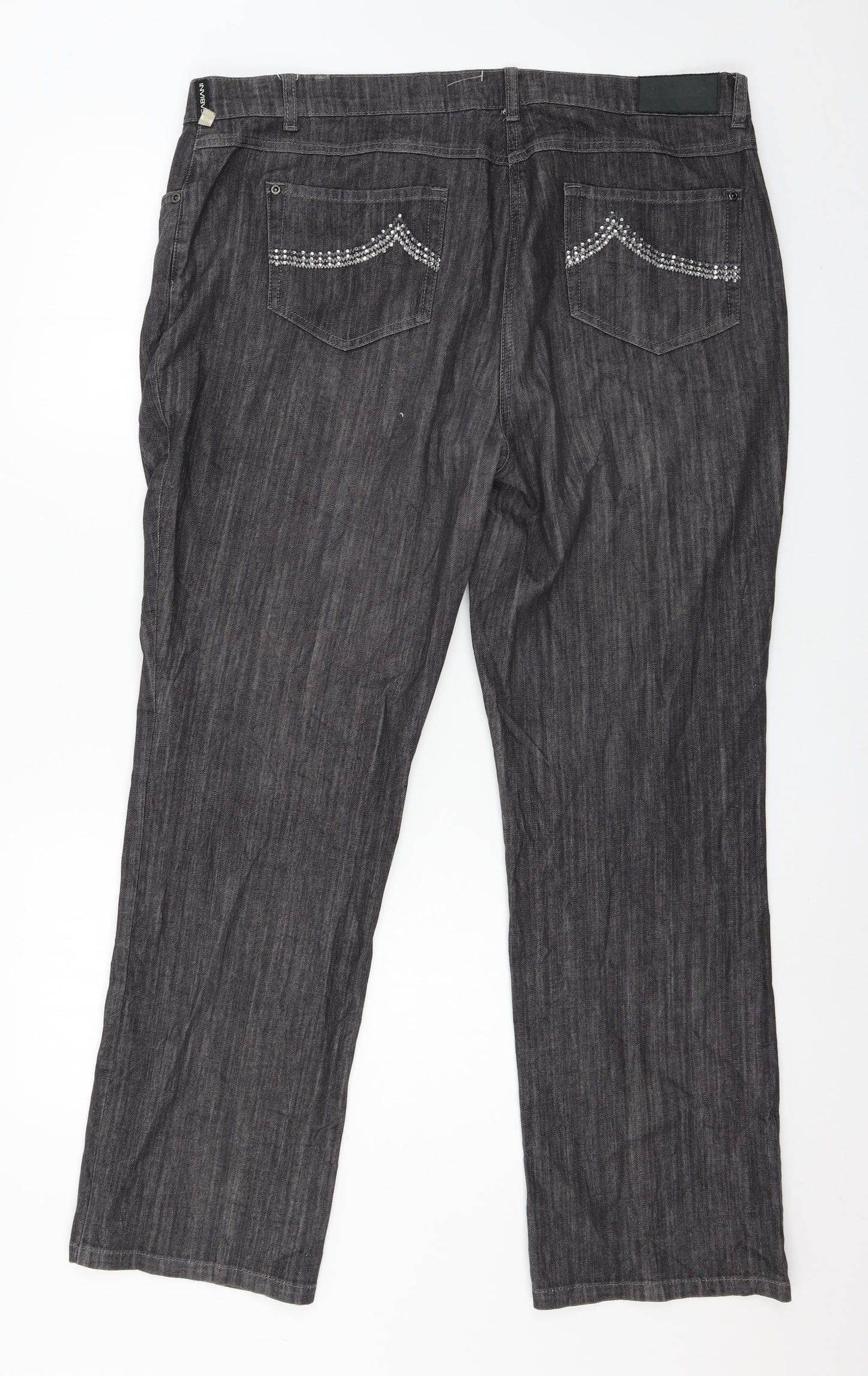 Fabiani Womens Grey  Denim Straight Jeans Size 18 L29 in