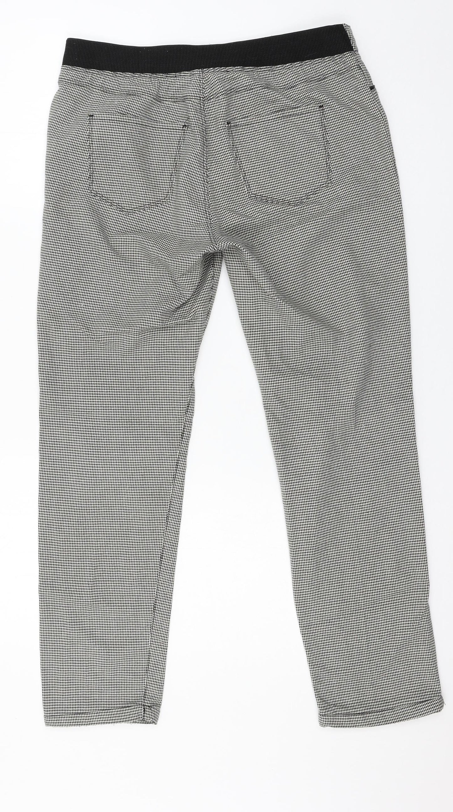 xside Womens Black Check  Trousers  Size 12 L27 in
